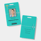 カドゥケウス カーディオ ハートビート 医療 フォト ID バッジ (正面＆裏面)