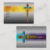 カドゥケウス, 輝くプラチナメタリック, アメジストゴールド 名刺 (正面/裏面)