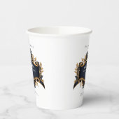 カドゥセウエレガントス白海軍ブルー金ゴールドホワイト 紙コップ (左)