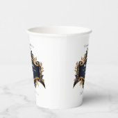 カドゥセウエレガントス白海軍ブルー金ゴールドホワイト 紙コップ (右)