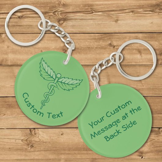 カドゥセウスと葉キーチェイン キーホルダー