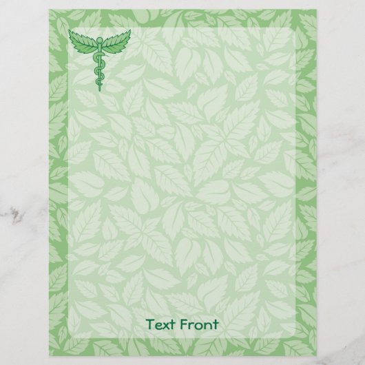 カドゥセウスと葉バックグラウンドフライヤー チラシ (正面)