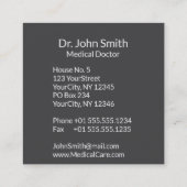 カドゥセウスのクリーン白の詳細な暖かい灰色の医療 スクエア名刺 (裏面)