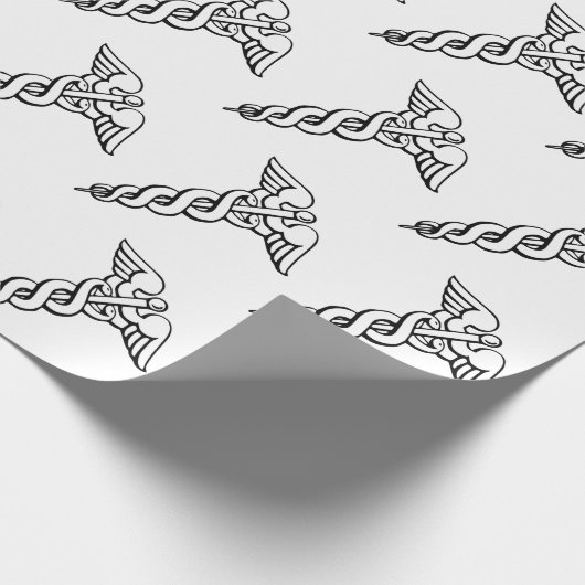 カドゥセウスの医学的記号 ラッピングペーパー (角)