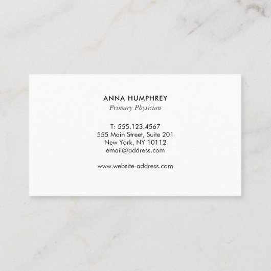 カドゥセウスの医学的記号 名刺 (裏面)