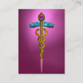 カドゥセウスアメジスト鮮やか金ゴールドピンク紫バイオレット 名刺 (裏面)