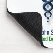 カドゥセウススタイリッシュグリーンウィングスクロスブルーメディカル マウスパッド (コーナー)