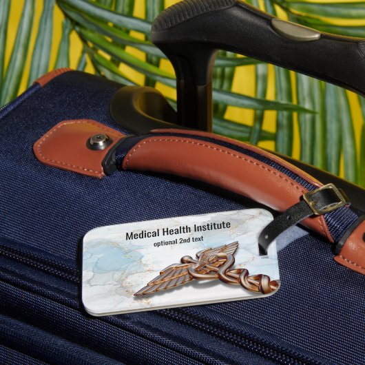 カドゥセウスメディカルカパーバラ金ゴールドラグジュアリーマーブル ラゲッジタグ (正面インサイチュ3)