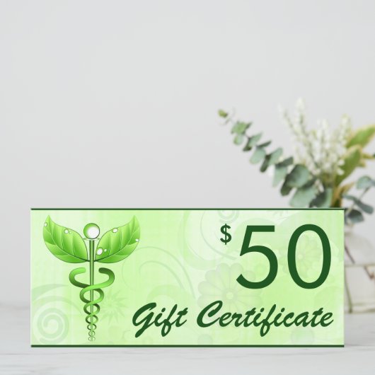 カドゥセウス代替医療$50ギフト券 (スタンド正面)