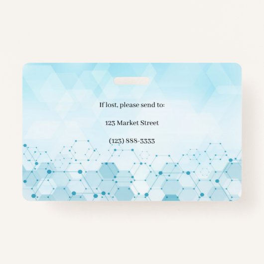 カドゥセウス分子メディカルフォトID バッジ (裏面)