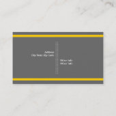 カドゥセウス医師ミニマリスト灰色、白、黄色 名刺 (裏面)