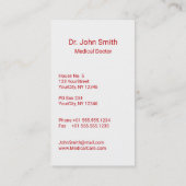 カドゥセウス医療用シルバー3D十字赤 名刺 (裏面)