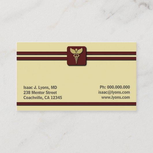 カドゥセウス医科医気に医用クリームと赤 名刺 (裏面)