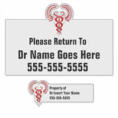 カドゥセウス博士の荷名タグ シール (正面)