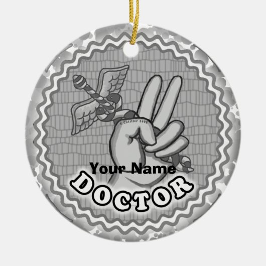 カドゥセウス平和医 セラミックオーナメント (正面)