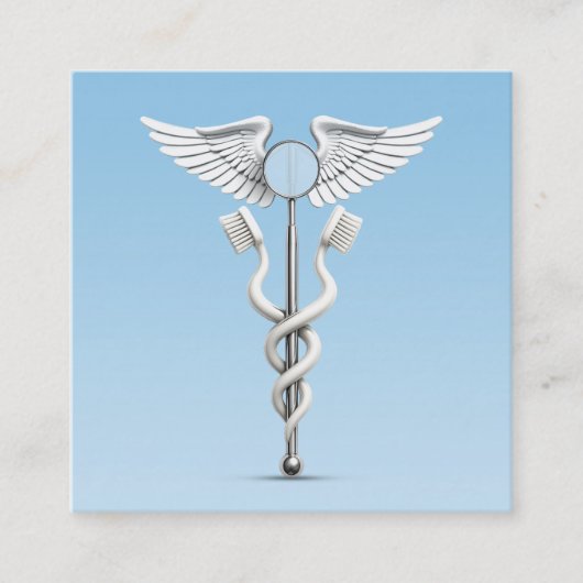 カドゥセウス歯科鏡白歯ブラシメディカル スクエア名刺 (正面)