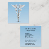 カドゥセウス歯科鏡白歯ブラシメディカル スクエア名刺 (正面/裏面)