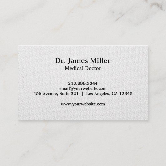 カドゥセウス記号の医療プロフェッショナル 名刺 (裏面)