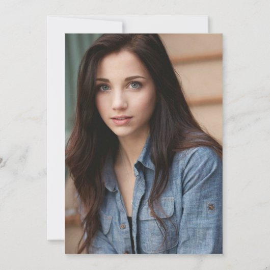 カドゥセウス記号メディカルスクール写真卒業 招待状 (裏面)