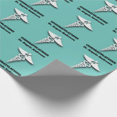 カドゥセウス記号ライム成人医師祝辞 ラッピングペーパー (角)