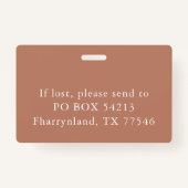 カドゥセウス記号 |銅医療病院の写真ID バッジ (裏面)