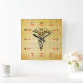 カドゥセウス軍隊タイムウォールクロック スクエア壁時計 (ホーム)