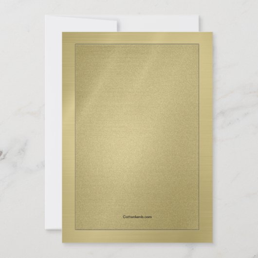 カドゥセウス透かし金ゴールド医学卒業招待状 招待状 (裏面)