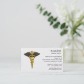 カドゥセウス金ゴールドブラックウィングズクラッシメディカルエレガント 名刺 (スタンド正面)