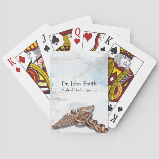 カドゥセウス銅バラメディカル金ゴールドラグジュアリーマーブル トランプ (裏面)