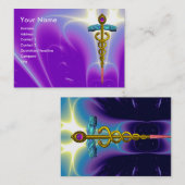 カドゥセウス青鮮やかターカーゼ金ゴールドアメジスト 名刺 (正面/裏面)