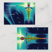 カドゥセウス青鮮やかターカーゼ金ゴールドアメジスト 名刺 (正面/裏面)