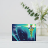 カドゥセウス青鮮やかターカーゼ金ゴールドアメジスト 名刺 (スタンド正面)