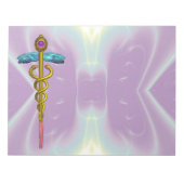 カドゥセウス鮮やか、金ゴールドアメジストバイオレットブルーパープル ノートパッド (正面)