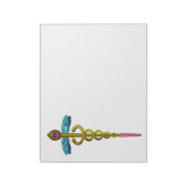 カドゥセウス鮮やか、金ゴールドアメジストバイオレットブルーホワイト ノートパッド (回転)