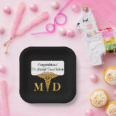 カドゥセウス・ブラック&金ゴールド医学部卒業 ペーパープレート (パーティー)