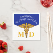 カドゥセウス・ブルー&ホワイト医学部卒業 スタンダードカクテルナプキン (インサイチュ)