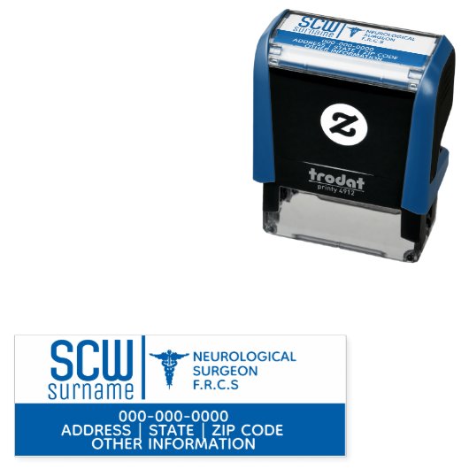 カドゥセウスDIY医療プロフェッショナルロゴブランドブルー セルフインキングスタンプ (インサイチュ)