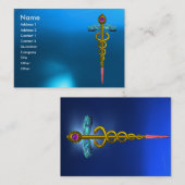 カドゥセスサファイア鮮やか、金ゴールドピンク 名刺 (正面/裏面)