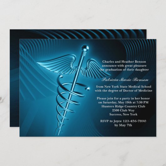 カドゥセモダンス医科学校卒業招待状 招待状 (正面/裏面)