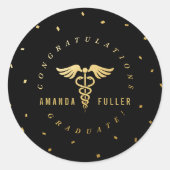 カドゥーセウス卒業式パーティーデコレーションシール ラウンドシール (正面)