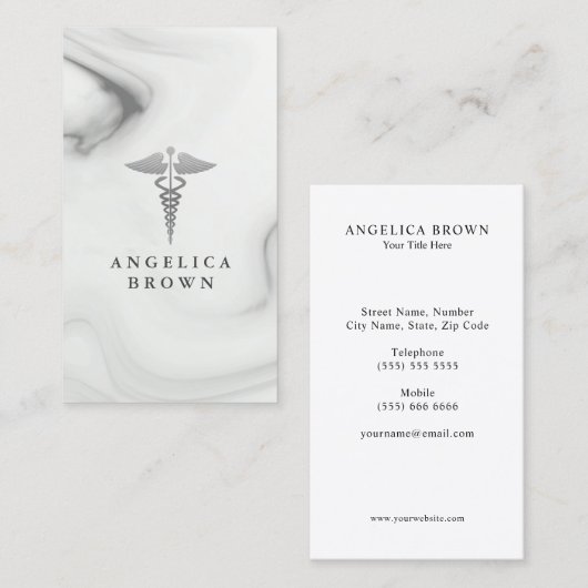 カドゥーセスシンボル大理石パターンビジネスカード 名刺 (正面/裏面)