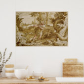 カドマスがドラゴンを攻撃しようとしている ポスター (キッチン)