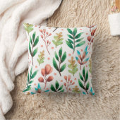 カドミウムグリーンピンク水彩離れ装飾用クッション クッション (ブランケット)