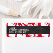 カドミウムレッド熱帯性ハイビスカス；黒板 ラベル (インサイチュ)