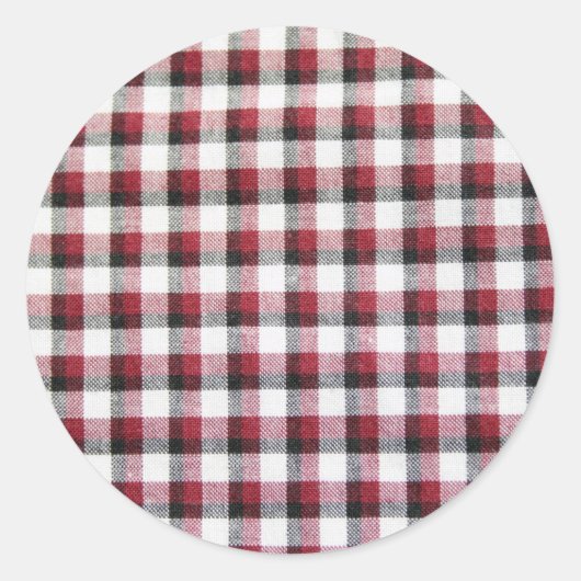 カドリル赤白と黒スタイル ラウンドシール (正面)