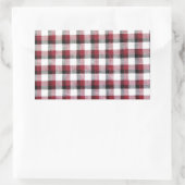 カドリル赤白と黒スタイル 長方形シール (バッグ)