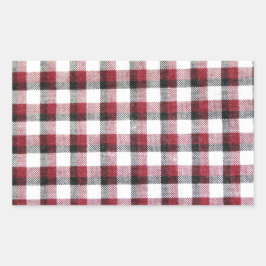 カドリル赤白と黒スタイル 長方形シール