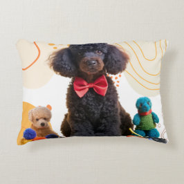 カドリーブラックポドルプラッシュ装飾用クッションカバー アクセントクッション