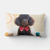 カドリーブラックポドルプラッシュ装飾用クッションカバー ランバークッション (裏面)