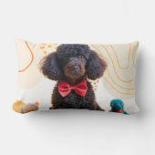 カドリーブラックポドルプラッシュ装飾用クッションカバー ランバークッション (正面)